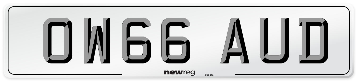 OW66 AUD Number Plate from New Reg